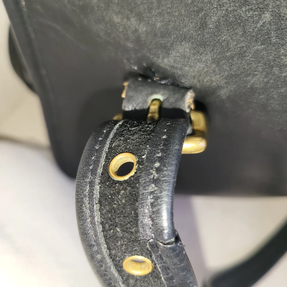 Coach Black Leather Shoulder Bag with Gold Hardware - Picture 9 of 9